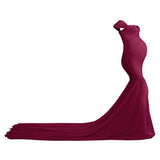 1 x RAW Customer Returns IMEKIS Women s Maternity Dress Sleeveless Off Shoulder Pregnancy Dress Photo Shoot Party Dress Long Pregnant Ball Gown Festive Trailing Dress Baby Shower Photography Props Wine Red - RRP €49.3