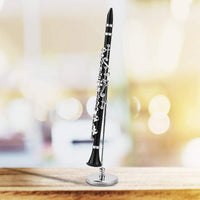 1 x RAW Customer Returns Lazmin Black Miniature Clarinet Model Mini Musical Instrument with Stand and Case Decorations - RRP €20.45