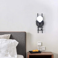 1 x RAW Customer Returns Goeco Creative Humanoid Wall Lamp Indoor Wall Light Modern Art Deco Wall Sconces, Wall Sconces for Living Room Hallway Bedroom, 220V, E27 Bulb Not Included Black  - RRP €24.99