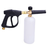 1 x RAW Customer Returns Snow foam lance car washer foam bottle with high pressure washer gun adjustable nozzle soap dispenser 1 4 quick release connector with foam lance gun  - RRP €27.07