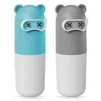 2 x Brand New Greyoe 2 Pcs Travel Toothbrush Holder for Kids, Bear Shape Travel Toothbrush Holder Case, Toothbrush Case for Camping, Business Trips, Home Grey White Blue White  - RRP €45.6