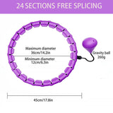 6 x Brand New Hula Hoop Fitness,Houla Hop Fitness 24 Removable Knots 360 Degree Auto Spinning Smart Hula Hoop for Adults Exercise Workout Fitness Equipment Purple - RRP €101.58