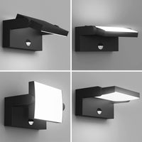 1 x RAW Customer Returns Klighten 24W LED outdoor wall light with motion detector IP65 wall light indoor outdoor wall lamp with swivel panel, outdoor lamp for garden terrace, black, cold white 6000K - RRP €67.99