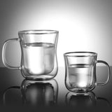 1 x RAW Customer Returns ecooe double-walled espresso cups espresso glass set borosilicate glass coffee cups glass set of 2 120ml coffee glass tea glasses with handle for cappuccino, latte macchiato, tea, ice cream, milk, beer - RRP €14.87