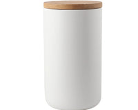 1 x RAW Customer Returns Ceramic Food Storage Jar with airtight Sealed Bamboo lid Sealed Food Storage Container Canister can be Used for Tea, Coffee, Spices, etc. White 31.67oz 900ml  - RRP €26.21