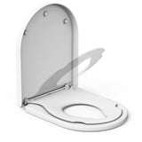 1 x RAW Customer Returns IDEALHOUSE toilet lid with child seat, toilet seat with soft close, toilet lid with quick-release function, never comes off toilet seat, easy to clean - D shape white toilet seat with children, family - RRP €40.33