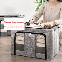 1 x RAW Customer Returns MHTECH Foldable Storage Box, Built-in Metal Bracket, for Storing Quilts, Toys, Seasonal Clothes, Waterproof and Dustproof, with Large Transparent Windows gris CLAR -2  - RRP €38.04