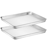 1 x RAW Customer Returns Wildone Baking Sheet Set of 2, stainless steel oven tray, cake tray, size 45.7 x 33 x 2.5 CM, non-toxic, healthy, easy to clean, dishwasher safe - RRP €27.99