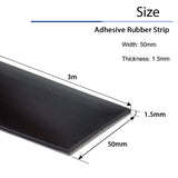 1 x RAW Customer Returns Self-adhesive rubber strip, neoprene rubber mat, rubber plate, solid rubber profile for seals, floor coverings protection, vibration protection, cover, DIY 50mm 1.5mm 3m  - RRP €18.99