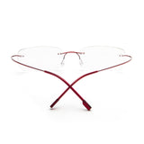 1 x RAW Customer Returns KoKoBin Super Light Titanium Reading Glasses Rimless Reading Glasses for Ladies and Gentlemen Red 1.5 - RRP €58.8