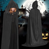 4 x Brand New ZYYRSS Halloween Velvet Capes, Unisex Full Length Hooded Capes with Hood Halloween Cosplay Costume Medium, Black  - RRP €56.44