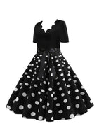 1 x RAW Customer Returns Yming Women s Vintage Swing Party Dresses Flowing Midi Dresses Festive Wedding Dress V-Neck Dresses Black S - RRP €23.18