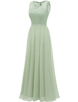 1 x RAW Customer Returns DRESSTELLS Women s Sleeveless Evening Dresses Maxi Long Ball Gown Chiffon Lace Bridesmaid Dresses Wedding Dresses for Guests Floor Length Wedding Dress LightGreen M - RRP €65.53