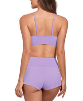 1 x RAW Customer Returns Avondii Women s Bikini Set Two Piece Swimsuit High Waist Swimwear S, Purple  - RRP €27.68