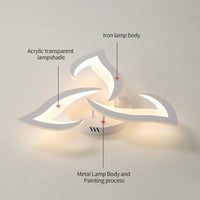 1 x RAW Customer Returns Toolight Ceiling Lamp LED Modern 36W 3060LM, Ceiling Lamp Living Room 58cm 3000K Warm White Light, LED Ceiling Light Acrylic Creative Flower Petal Design for Bedroom Living Room Kitchen Corridor - RRP €41.26