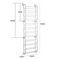 1 x RAW Customer Returns Vinteky 36 Pairs Clear Over The Door Hanging Shoe Rack White 12 Shelves  - RRP €40.99