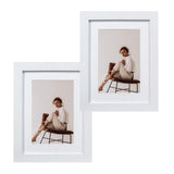 1 x RAW Customer Returns Belegao Picture Frame 13x18 cm Set of 2 Photo Frames Vintage with Mount MDF Shatterproof Acrylic Glass Freestanding for Wall Table Frame, Gift, Decoration - White - RRP €12.99