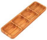 2 x RAW Customer Returns Generic Double Pack Eco Friendly Wooden Plates Bamboo Snack Bowls 2 Piece Set - RRP €37.96