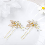 2 x Brand New Jovono 2 Pack Wedding Hair Pins with Leaf - RRP €31.2