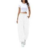 1 x RAW Customer Returns Sweatpants Women s Oversized Pants Leisure Long Pants Casual Loose Sweatpants Elastic Waist Sweatpants with Pockets Autumn Casual Fashion XL-White  - RRP €19.59