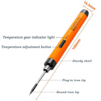 1 x RAW Customer Returns Treedix Wireless Soldering Iron Kit, USB Rechargeable Soldering Iron, 8W Soldering Iron Kit with Three Iron Tips, Adjustable Temperature, Electric Soldering Iron Pen for Repairs - RRP €22.44