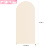 1 x RAW Customer Returns Wokceer Wedding Arch Cover Spandex Fitted Round Top Chiara Arch Backdrop Cover for Birthday Party Ceremony Banquet Decoration Beige - RRP €24.19