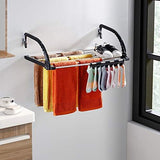 1 x RAW Customer Returns ANEWSIR radiator clothes dryer, balcony clothes dryer, wall clothes dryer, foldable clothes rack, stainless steel, extendable, hanging dryer 51-95 cm , windproof sock hanger included. - RRP €24.99