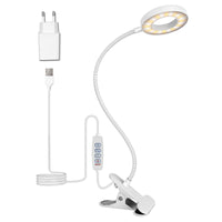 1 x RAW Customer Returns TBTeek LED reading lamp, 48 LED gooseneck bed lamp, eye care desk lamp, 3 modes 10 dimming levels, clamp light for office home use, CE adapter included, black, white - RRP €16.13