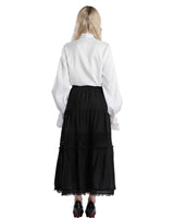 1 x RAW Customer Returns Fiamll Women s Victorian Blouse Vintage Stand-Up Collar with Ruffles Long Medieval Blouse White M - RRP €36.29