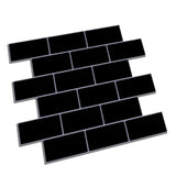 1 x RAW Customer Returns Hode tile stickers black 30 x 30 cm, adhesive tiles kitchen back wall 10 pieces, wall tiles self-adhesive tile film for kitchen bathroom, metro tiles self-adhesive, adhesive tiles waterproof - RRP €21.34