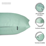 1 x RAW Customer Returns Encasa Cotton Pillow Cases, Set of 2 I 18x18 in 45x45 cm - Mint Green I No Insert I Simply Pillowcases I Machine Washable Indoor Use Only - RRP €17.48