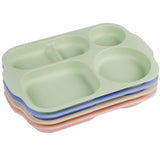 1 x RAW Customer Returns Greentainer menu plate 4 PCS divided plate set, 5-compartment 28cm PP plate, unbreakable and shatter-proof separating plate for children adults, table service microwave dishwasher safe, colorful, modern - RRP €24.99