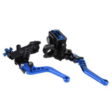 1 x RAW Customer Returns Longzhou 1 Pair Universal Motorcycle Brake Clutch Lever Master Cylinder Brake Clutch Lever Blue  - RRP €32.99