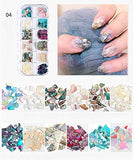 1 x RAW Customer Returns Goliton 2X Colorful Nail Art Decorations Art Crushed Shell Seashell Glitter Iridescent Sticker - RRP €9.95