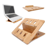 1 x RAW Customer Returns iCozzier Foldable Bamboo Laptop Stand, Portable Adjustable Tablet Stand Desk Bed Heat Dissipation Stand for MacBook Netbook Ultrabook - RRP €33.5