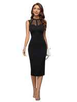 1 x RAW Customer Returns GORGLITTER Figure-hugging dress women s elegant lace dress long dress with slit tank dress midi black L - RRP €31.25