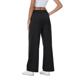 1 x RAW Customer Returns HMIYA Wide Leg Pants Women s Casual Loose Straight Leg High Waist Trousers with Pocket, Black, M - RRP €33.56