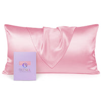 1 x RAW Customer Returns OLESILK Silk Pillowcase Pillowcase Hair and Skin Care with Hidden Zipper 19 Momme 1 Piece Pink 40x80cm - RRP €28.22