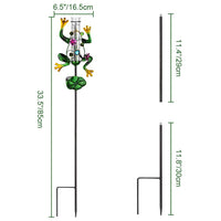 1 x RAW Customer Returns Rain gauge for garden, LUNSY solar LED outdoor light with frog rain gauge baking paint resin for outdoor, garden, path - RRP €24.99