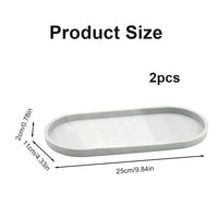 1 x RAW Customer Returns Pack of 2 Bathroom Trays Marble Pattern Jewelery Tray Decorative Bowl Oval Plate Tray for Cloths Candles Towel Soap Plant Jewelery Oval  - RRP €14.11