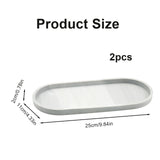 1 x RAW Customer Returns Pack of 2 Bathroom Trays Marble Pattern Jewelery Tray Decorative Bowl Oval Plate Tray for Cloths Candles Towel Soap Plant Jewelery Oval  - RRP €14.11