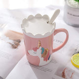 1 x RAW Customer Returns Ceramic Pink Unicorn Mugs Unicorn Gifts for Girls Unicorn Mug Children s Mug Coffee Cup Milk Tea Cups with Lid Spoon Birthday Gifts Christmas Gifts For Kids Women Girls - RRP €14.11