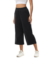 1 x RAW Customer Returns HMIYA women s 3 4 culotte pants, lightweight summer cotton pants with pockets, black, M - RRP €30.24