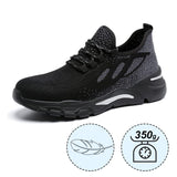 1 x RAW Customer Returns HYCOPROT Safety Shoes Men Women Steel Toe Trainers Lightweight Breathable Work Shoes Air Cushion Safety Sports Shoes Black-1, Numeric 38  - RRP €37.0