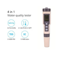 1 x RAW Customer Returns INF Digital Water Meter, 4-in-1, IP67, Water Tester for Salinity, TDS, EC, Temperature, Color White Gray - RRP €31.86