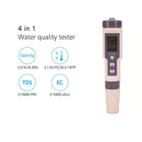 1 x RAW Customer Returns INF Digital Water Meter, 4-in-1, IP67, Water Tester for Salinity, TDS, EC, Temperature, Color White Gray - RRP €31.86