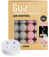 1 x RAW Customer Returns GuirLED - LED cotton ball fairy lights USB - Wireless remote control - Baby night light 2h - Dual USB 2A power supply included - 4 intensities - 24 balls 2.4m - glantine - RRP €40.33