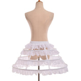 1 x RAW Customer Returns GRACEART Women s Petticoat Underskirt 3 Hoop Crinoline Lace Skirt White  - RRP €28.99