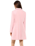 1 x RAW Customer Returns Allegra K Women s Wool Coat Long Sleeve Coat Winter Coat Lapel Button Down Trench Coat Coat Outwear Pink XL - RRP €89.99