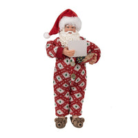 4 x Brand New HAES DECO - Decorative figure Santa Claus - Size 16x8x28 cm - Collection Who is Santa - Color red - Material textile on plastic - Christmas figure, Christmas decoration - RRP €118.64